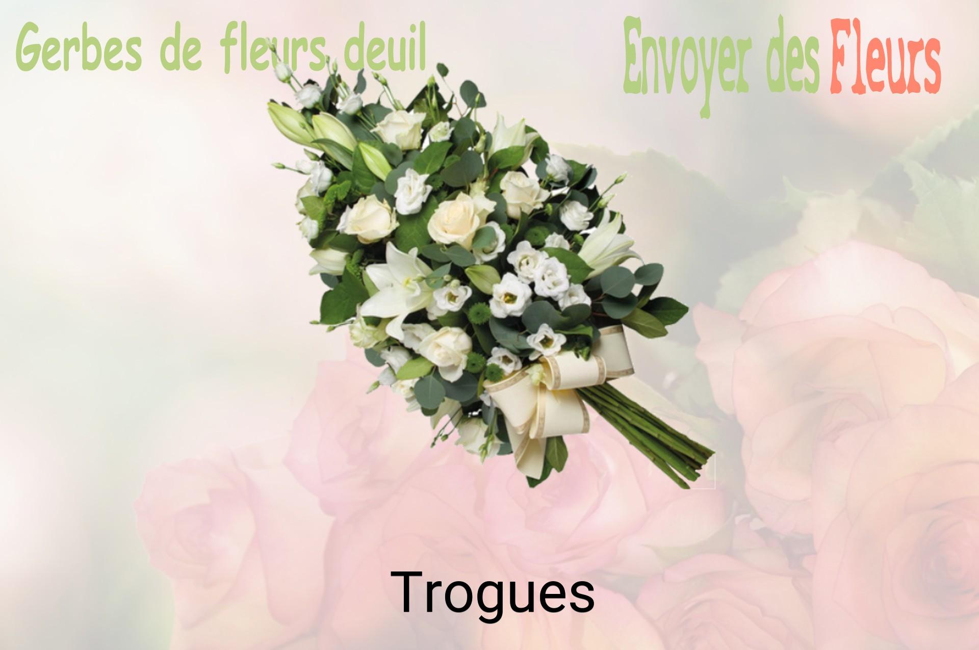 Gerbe de fleurs de deuil livrée à Trogues